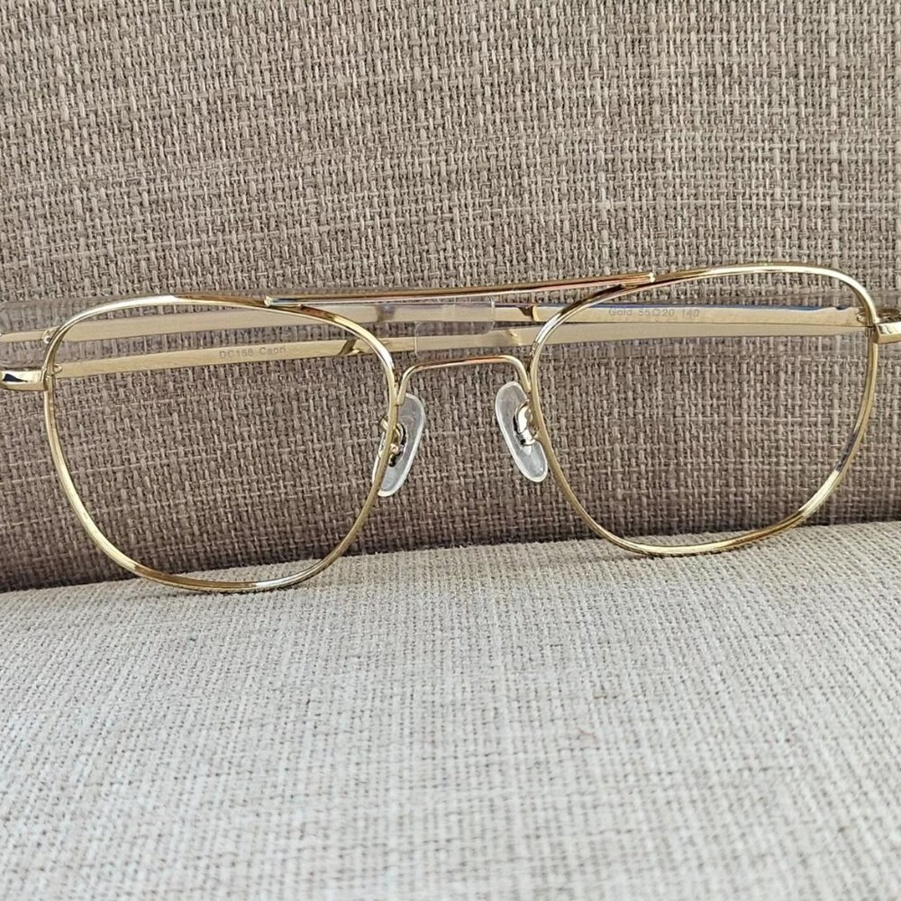 Capri DC158 Eyeglasses Frame Gold Tone 55[]22 140 Metal Glasses Fame only